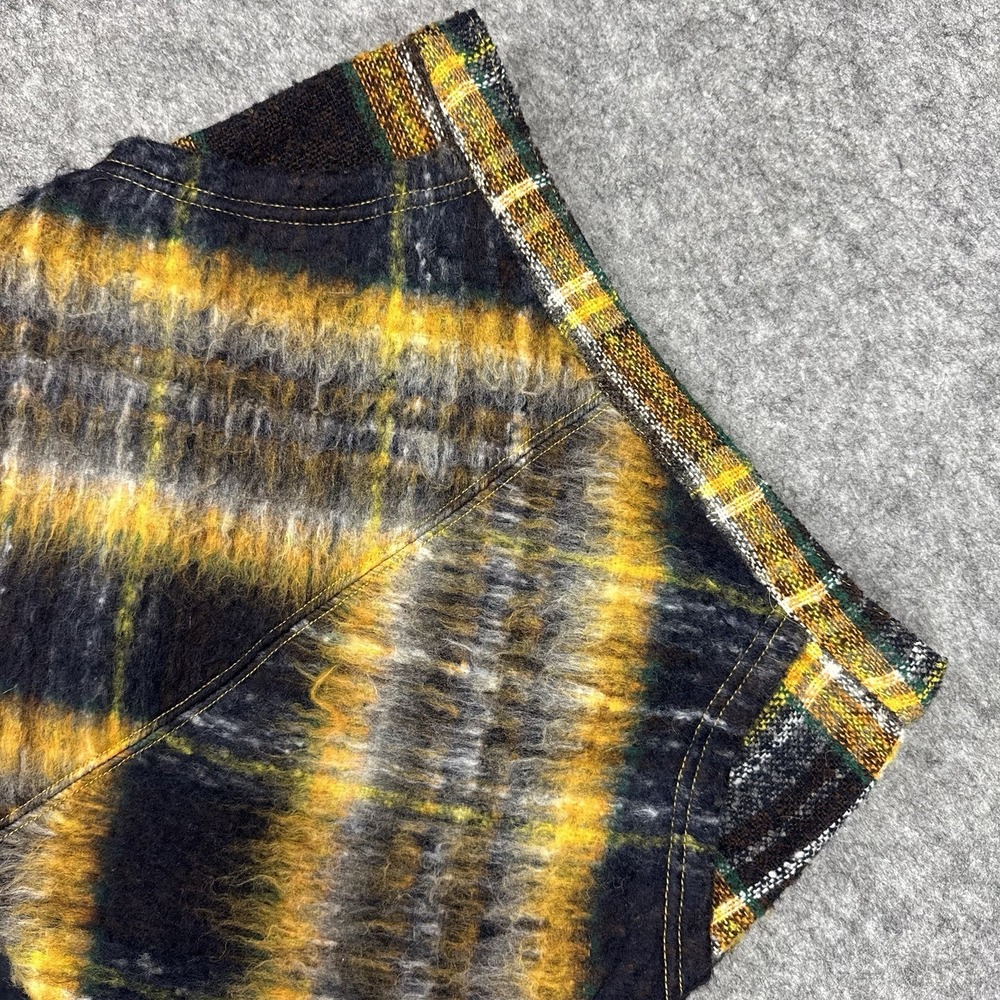 Urban Outfitters‎ Plaid Journey Wool Blend Pelmet Fuzzy Mini Skirt Small Petite